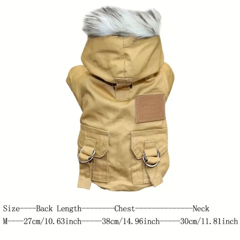 NEW ADORABLE Doggie Hiking Hooded Faux fur Lined Jacket Small dogs